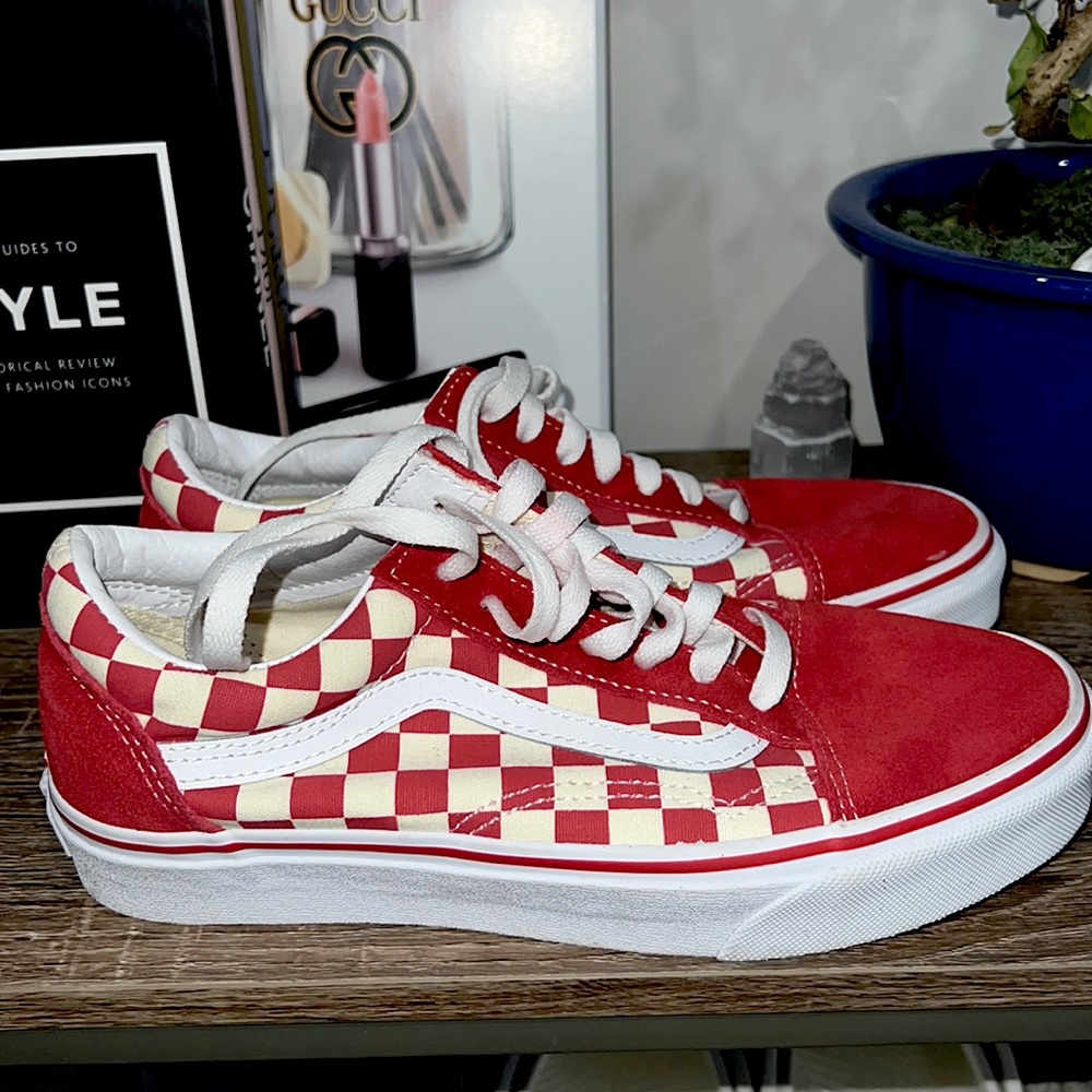 Red checkered vans